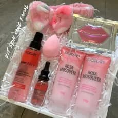Kit Presente Skin Care Completo - Rosa Mosqueta Porán - Sabonete Esfoliante, Tônico,  Sérun