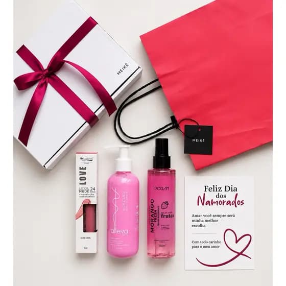Kit Presente Feminino Dia dos Namorados - Especial para Namorada com Maquiagem, Perfume e Cosméticos