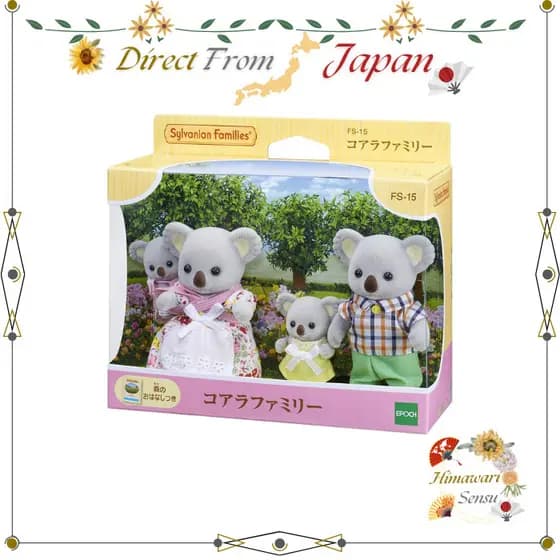 Figuras Da Família EPOCH Sylvanian Koala Family FS-15 Direto Do Japão