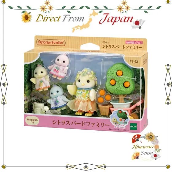 Figuras Da Família EPOCH Sylvanian Citrus Bird Family FS-62 Direto Do Japão