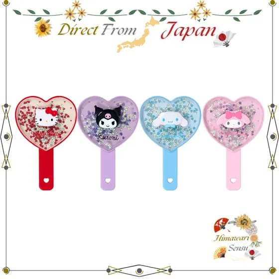 Espelho De Mão Com Lantejoulas Sanrio Heart Hello Kitty Kuromi Cinnamoroll My Melody À Prova De Direto Do Japão