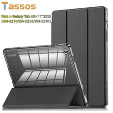 Capa Samsung Galaxy Tab A9 +/A9 Plus 11 (2023) Inteligente com Suporte e Traseira Translúcida em PC Rígido