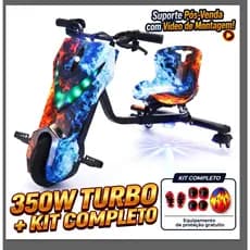 Triciclo Drift Elétrico Profissional 250W/350W - Suporta até 120kg (Adulto e Criança) - Kit Proteção Completo