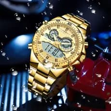 RELOGIO DE PULSO MASCULINO LUXUOSO E ELEGANTE A PROVA D 'ÁGUA NEW REX MODELO 1892