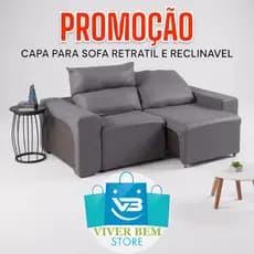 Capa Protetor Sofá Retrátil Reclinável 2 Lugares Veste Fácil Resistente