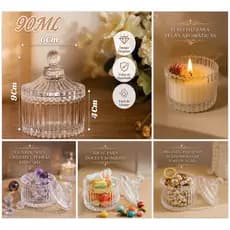 Mini Bomboniere Potiche Vidro com Tampa 90ml -  Lembrancinha Casamento Batizado Festa