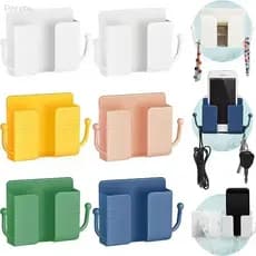 Suporte de Celular para Banheiro e Cozinha de Parede Protetor Prova d'Água Adesivo Plástico ABS Prático Oferta