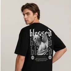 Camiseta Blessed Angels Streetwear  Frente e Costas 100% Algodão Unissex Arte Grega Gótico Estátua