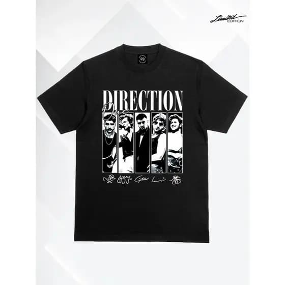 Camiseta Shirt One Direction Autógrafos Banda Pop Unissex Music ref 01 font t-shirt