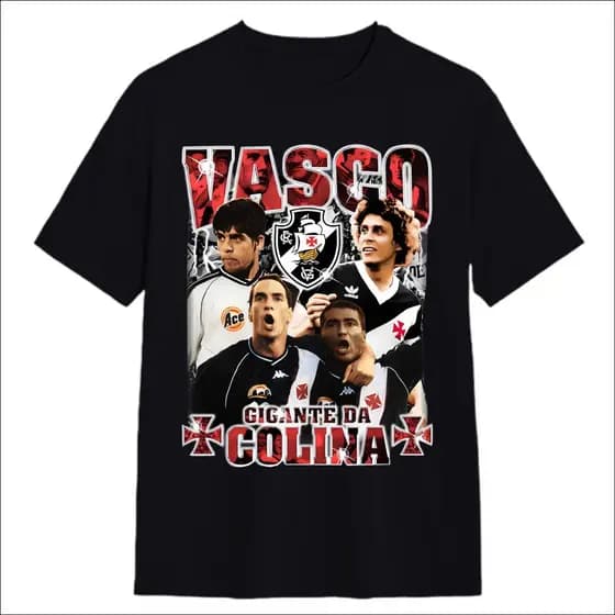 Camiseta Camisa Algodão Unissex T Shirt time de Futebol Gigante da colina Romario Edmundo Gama font t-shirt