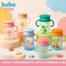 Copo Treinamento Antivazamento Buba Zoo 360º Alça Removível