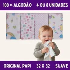 Paninho de Boca Papi Algodão com 8 ou 4 Unidades Papi Karinho