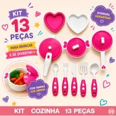 Kit Cozinha Brinquedo Infantil Chef Kids Panelinhas Talheres Faz de Conta Meninas