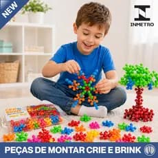 Blocos De Montar Estrela Super Star 50 ou 200 peças Brinquedo Educativo Didático Crie e Brink