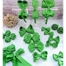 Diversos Laços De Cabelo Infantil Verde Bandeira + Tiaras infantis