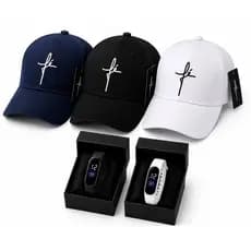 Kit Masculino Boné Masculino Fé + Relógio M4 Esportivo Promoção