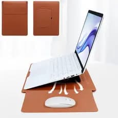 Couro PU Bolsa Capa Para Notebook ,Adequado Para Suporte De Dissipação De Calor