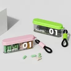 1 Mini Caixa De Comprimidos Pílulas, Estojo organizador portátil de comprimidos, Com 4 Grades Medicina