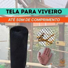 Tela Viveiro Plastica Multiuso Criação Aves Animais 50 metros de Comprimento e 1 metro Altura