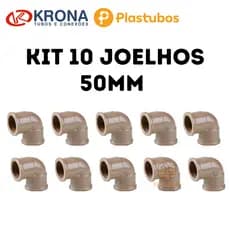 Joelho 90 Soldável PVC 50mm Plastubos Krona Conexão Água Fria