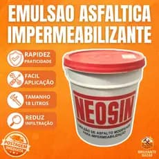 Neosin Emulsão Asfáltica 18kg Impermeabilizante Preto Balde Galão