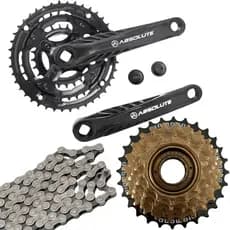 Kit relação bike 21v Corrente index de Bicicleta Catraca 7v Bike Coroa aro 26 e 29