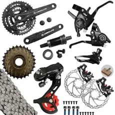 Kit relação transmissão 3x7v 21 Marchas Bike Aro 29 E 26 Com Freio Á Disco