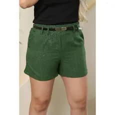 Short Linho Social Feminino Modas Luxo Elegancia Tendencia