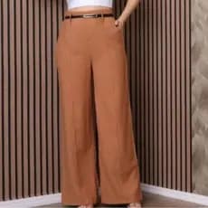 Calça Social Pantalona Alfaiataria Acompanha Cinto de Couro