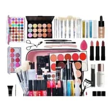 kit de maquiagem skin care inovadora 10 itens com,gloss,batom,pincel entre outros(OBS não acompanha a maleta)
