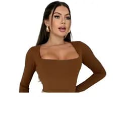 BODY FEMENINO DECOTE QUADRADO,MANGA LONGA,FRIO,INVERNO,SUPLEX,ALTA QUALIDADE