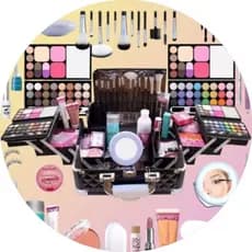 kit de maquiagem mekeup com 10 itens maravilhoso ,como batom,lápis,iluminador entre outros(obs não acompanha a maleta).