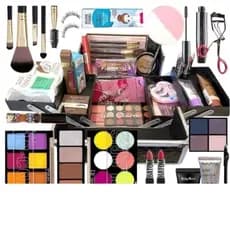 kit de maquiagem variado completo com 10 itens, pinceis,gloss, entre outros(obs não acompanha a maleta)