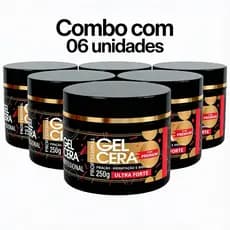 6 Gel Cera Capilar Ultra Forte Baby Hair Modelador Longa Duração Fixador Cachos 250g