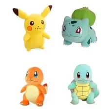 Kit 4 Pokemon 25 Cm Squirtle Pikachu Charmander E Bulbasaur