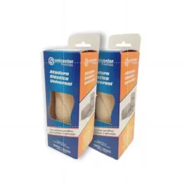 Kit 02 Faixas Elásticas Atadura Compressão Ortopédica 10cm X 1,3m Bege