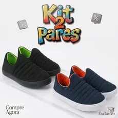 Kit 2 Pares Tênis Infantil Menino Confortável Calce Facil