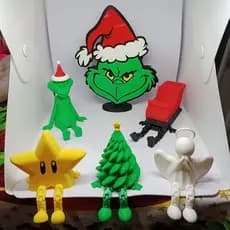 Enfeites Articulados 3D -Bonecos de enfeites para sua Prateleira / Mesa de trabalho