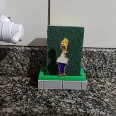 Suporte de Esponja 3D Divertido Homer Simpson – Porta Esponja Criativo para Cozinha ou Banheiro