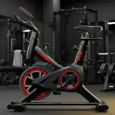 Bicicleta Ergométrica Spinning Vermelha Profissional Bike Ergonômica Sport Preto até 120kg Versátil