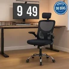 Cadeira Ergonômica Presidente Executiva Office Premium Giratória De Escritório Estofado Couro Mesh