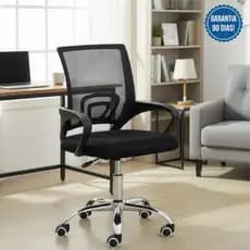 Cadeira De Escritório Base Giratória Ergonômica Mesh Premium Diretor Secretária Assento Estofado