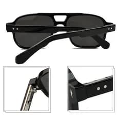 Moda duplo feixe óculos de sol masculino feminino estilo acetato pernas grande quadro óculos de sol na moda