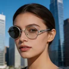 Europeu americano moda Oval óculos de sol feminino na moda leopardo cabeça Metal quadro protetor solar óculos de sol fem