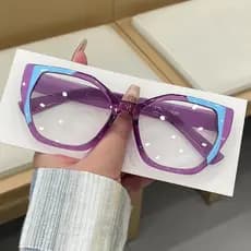 Armação de óculos Anti-raios azuis feminina, armação grande exclusiva, óculos simples, tendência da moda, olhos poligona