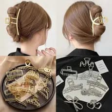 E.S ACESSORIOS Prendedor de cabelo M Metal Presilia Piranha 7.5cm luxo