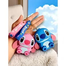 CHAVEIRO PORTA MOEDAS EMBORRACHADO LILO STITCH E ANGEL UM MIMO PARA GUARDAR O SEU DIMDIM Pikachu