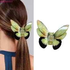 allilivefoua1 Simulação Borboleta Garra Elegante Grampo Cabelo Temperamento Verão Acessório