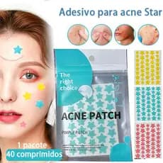 Adesivo para Espinha Formato Estrela - Hidrocoloide - 8 Cores - 40/80/120 Unid