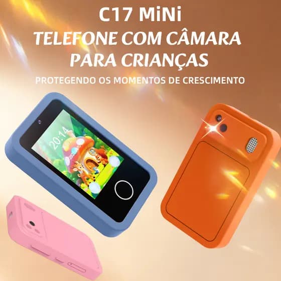 Telefone Celular C17 Para Crianças Com Câmera Jogos Música Vídeos Touch Brinquedo Educativo Infantil Digital